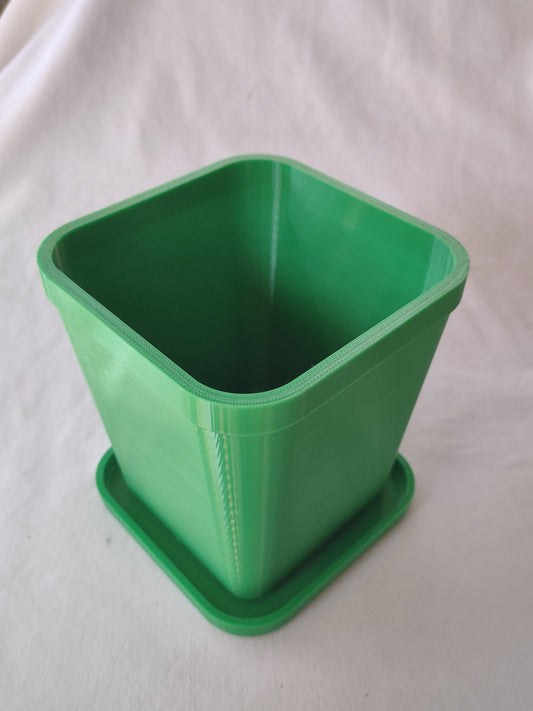 Square Sprout Haven - 3D Printed Self-Watering Planter with Drain Tray